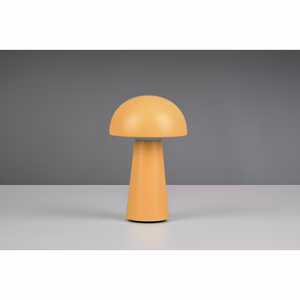 HLW LED LED Tafellamp - Tafelverlichting - Trion Lenio - 2W - Warm Wit 3000K - Dimbaar - USB Oplaadbaar - Spatwaterdicht IP44 - Rond - Mat Oranje - Kunststof