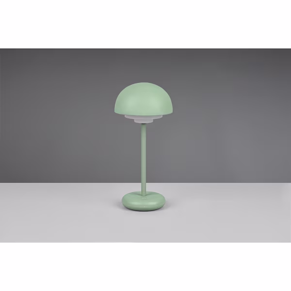 HLW LED LED Tafellamp met Oplaadbare Batterijen - Trion Berna - 2W - Warm Wit 3000K - Spatwaterdicht IP44 - Dimbaar - Rond - Mat Groen - Kunststof HLW LED LED Tafellamp met Oplaadbare Batterijen - Trion Berna - 2W - Warm Wit 3000K - Spatwaterdicht IP44 - Dimbaar - Rond - Mat Groen - Kunststof