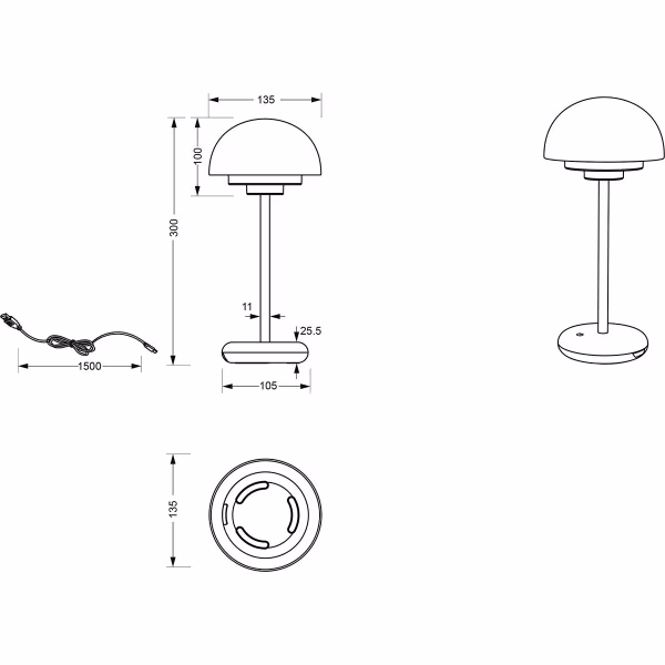 HLW LED LED Tafellamp met Oplaadbare Batterijen - Trion Berna - 2W - Warm Wit 3000K - Spatwaterdicht IP44 - Dimbaar - Rond - Mat Groen - Kunststof HLW LED LED Tafellamp met Oplaadbare Batterijen - Trion Berna - 2W - Warm Wit 3000K - Spatwaterdicht IP44 - Dimbaar - Rond - Mat Groen - Kunststof