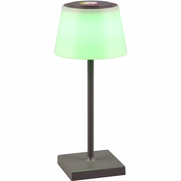 HLW LED LED Table Lamp with Rechargeable Batteries - Trion Sansy - 2.1W - RGBW - Splashproof IP44 - Dimmable - Square - Anthracite HLW LED LED Table Lamp with Rechargeable Batteries - Trion Sansy - 2.1W - RGBW - Splashproof IP44 - Dimmable - Square - Anthracite