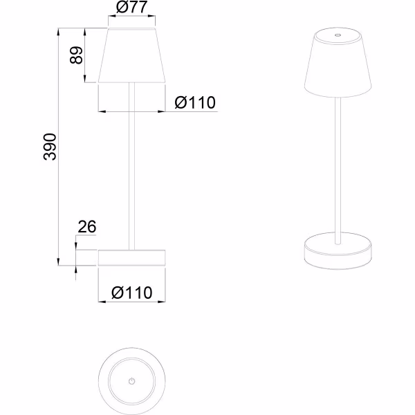 HLW LED LED Tafellamp met Oplaadbare Batterijen - Trion Marty - 2.2W - Aanpasbare Kleurtemperatuur - Dimbaar - Spatwaterdicht IP44 - Rond - Wit HLW LED LED Tafellamp met Oplaadbare Batterijen - Trion Marty - 2.2W - Aanpasbare Kleurtemperatuur - Dimbaar - Spatwaterdicht IP44 - Rond - Wit