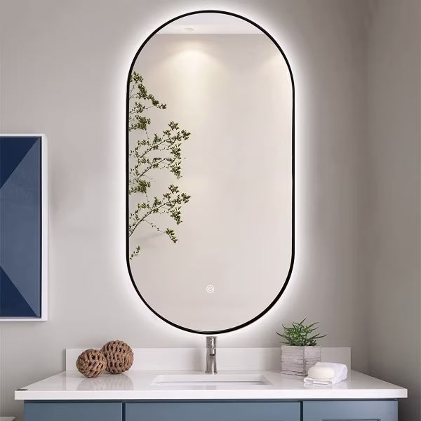 HLW LED LED Mirror 50x100 20W Black | Heating Dimmable 3000-6000K HLW LED LED Mirror 50x100 20W Black | Heating Dimmable 3000-6000K