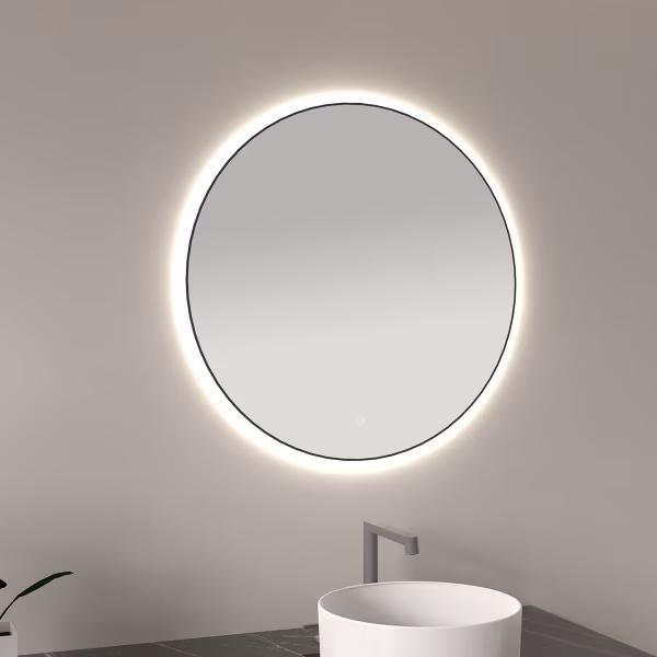 Wiesbaden LED Mirror 100cm | 24W | Matte Black | Dimmable & Touch Wiesbaden LED Mirror 100cm | 24W | Matte Black | Dimmable & Touch