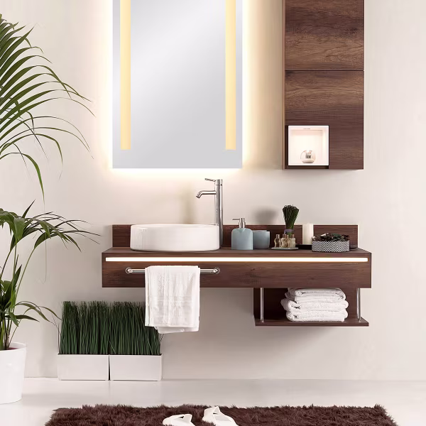 HLW LED LED Spiegel 70×50cm | 18W | 3000–4000K | Touch & IP44 HLW LED LED Spiegel 70×50cm | 18W | 3000–4000K | Touch & IP44