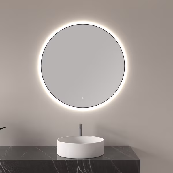 Wiesbaden LED Mirror 80cm | 24W | Dimmable, 3000–6500K, Matte Black Wiesbaden LED Mirror 80cm | 24W | Dimmable, 3000–6500K, Matte Black