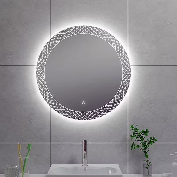 Wiesbaden LED Mirror 60cm | 15W | 2800-6400K | Dimmable & Touch | Round Wiesbaden LED Mirror 60cm | 15W | 2800-6400K | Dimmable & Touch | Round