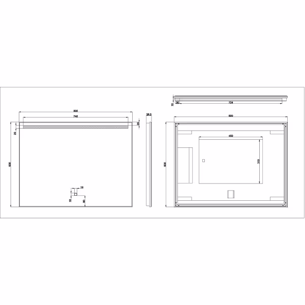 Wiesbaden LED Mirror 80x60cm, 15W, 3000-6400K, Dimmable, Anti-condensation Wiesbaden LED Mirror 80x60cm, 15W, 3000-6400K, Dimmable, Anti-condensation