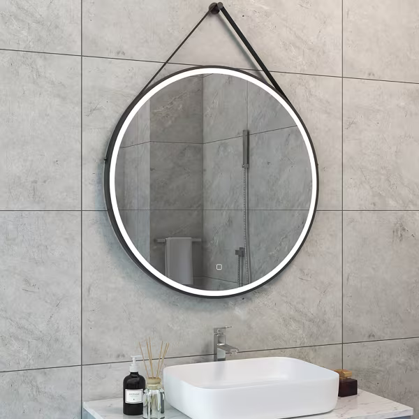 Wiesbaden LED Mirror Ø80cm | 24W | Matte Black | Dimmable & Heated Wiesbaden LED Mirror Ø80cm | 24W | Matte Black | Dimmable & Heated
