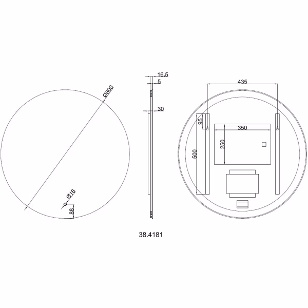 Wiesbaden LED Mirror 80cm | 20W | 2700-6400K | Heating & Dimmable Wiesbaden LED Mirror 80cm | 20W | 2700-6400K | Heating & Dimmable