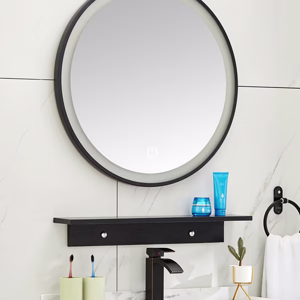 Xellanz LED Mirror 100cm | 36W | Dimmable | Matte Black | Round Xellanz LED Mirror 100cm | 36W | Dimmable | Matte Black | Round
