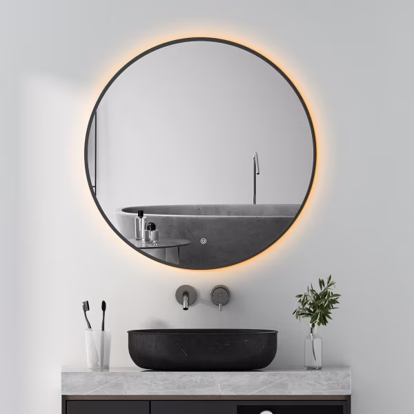 HLW LED LED Mirror 80cm | Matte Black | Dimmable, Heating & Touch HLW LED LED Mirror 80cm | Matte Black | Dimmable, Heating & Touch
