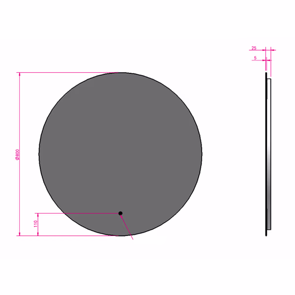 HLW LED LED Mirror 80cm | Matte Black | Dimmable, Heating & Touch HLW LED LED Mirror 80cm | Matte Black | Dimmable, Heating & Touch