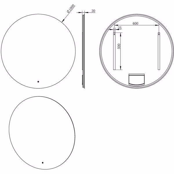 Xellanz LED Mirror 100cm | 20W | Matte Black | Dimmable & Touch | Round Xellanz LED Mirror 100cm | 20W | Matte Black | Dimmable & Touch | Round