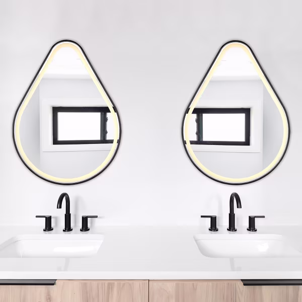 HLW LED LED Spiegel 60x80cm | 20W | Zwart | IP44, 3000-4000K HLW LED LED Spiegel 60x80cm | 20W | Zwart | IP44, 3000-4000K