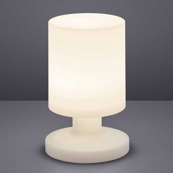 HLW LED LED Tafellamp Trion - Ronde LED tafellamp met USB-oplaadfunctie en spatwaterdichte witte kunststof kap HLW LED LED Tafellamp Trion - Ronde LED tafellamp met USB-oplaadfunctie en spatwaterdichte witte kunststof kap