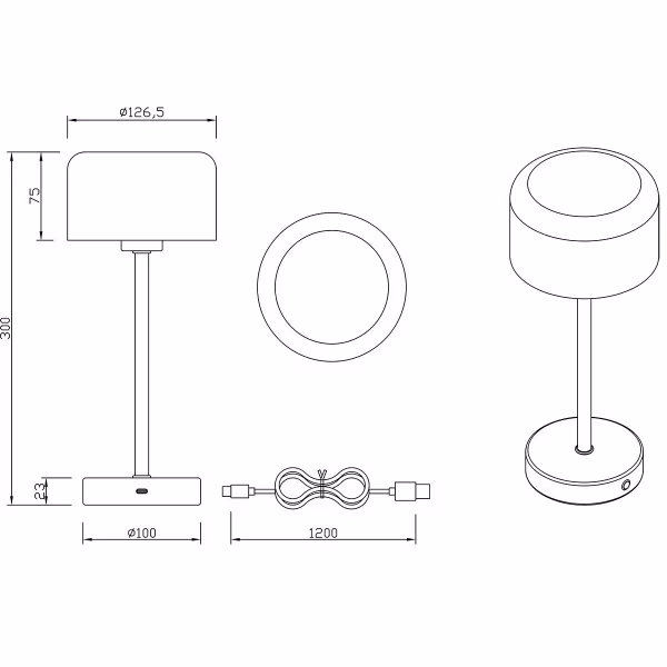 HLW LED LED Tafellamp en Witte Metalen met Warm Wit 2700K-3000K - 1.5W LED HLW LED LED Tafellamp en Witte Metalen met Warm Wit 2700K-3000K - 1.5W LED