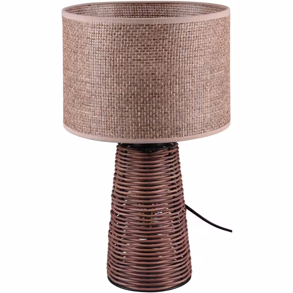 HLW LED LED Tafellamp - Tafelverlichting - Trion Strado - E27 Fitting - Rond - Mat Bruin - Hout HLW LED LED Tafellamp - Tafelverlichting - Trion Strado - E27 Fitting - Rond - Mat Bruin - Hout