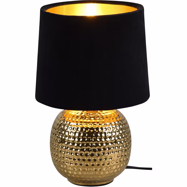 HLW LED LED Table Lamp - Trion Sofia - E14 Fitting - Round - Matte Black/Gold - Ceramic HLW LED LED Table Lamp - Trion Sofia - E14 Fitting - Round - Matte Black/Gold - Ceramic
