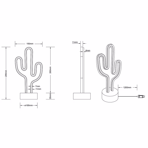 HLW LED LED Table Lamp - Trion Cactus - 1W - USB - Round - Matte White - Plastic HLW LED LED Table Lamp - Trion Cactus - 1W - USB - Round - Matte White - Plastic