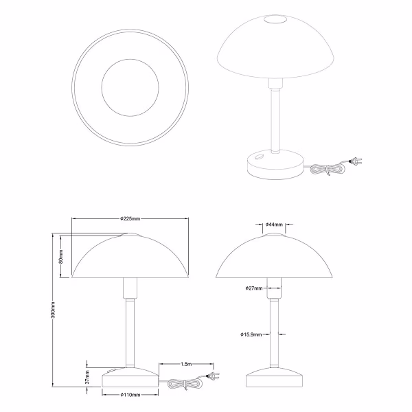 HLW LED LED Tafellamp - Trion Dontra - 4W - Warm Wit 3000K - Rond - Mat Goud - Aluminium HLW LED LED Tafellamp - Trion Dontra - 4W - Warm Wit 3000K - Rond - Mat Goud - Aluminium