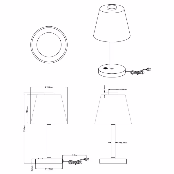 HLW LED LED Tafellamp - Trion Emaro - 4.5W - Warm Wit 3000K - Dimbaar - Rond - Glans Chroom - Aluminium HLW LED LED Tafellamp - Trion Emaro - 4.5W - Warm Wit 3000K - Dimbaar - Rond - Glans Chroom - Aluminium
