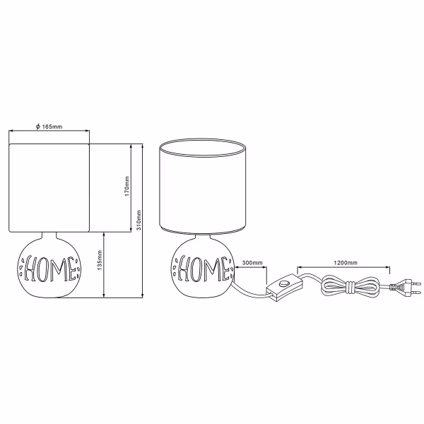 HLW LED LED Table Lamp - Trion Ernami Home - E14 Fitting - Round - Matte Gray - Ceramic HLW LED LED Table Lamp - Trion Ernami Home - E14 Fitting - Round - Matte Gray - Ceramic