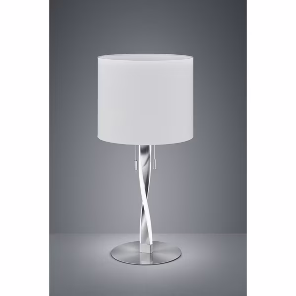 HLW LED LED Table Lamp - Table Lighting - Trion Ninda - E27 Fitting - 6W - Warm White 3000K - Round - Matte Nickel - Aluminum HLW LED LED Table Lamp - Table Lighting - Trion Ninda - E27 Fitting - 6W - Warm White 3000K - Round - Matte Nickel - Aluminum