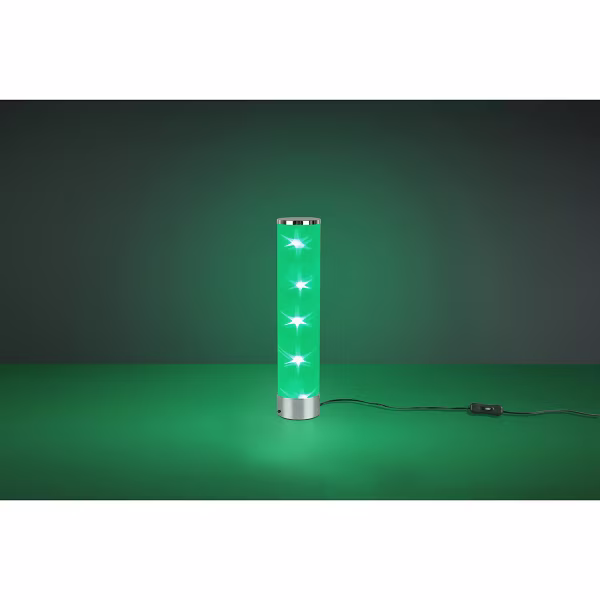HLW LED LED Tafellamp - Trion Ricardo - 1.5W - Warm Wit 3000K - RGBW - Dimbaar - Afstandsbediening - Rond - Mat Chroom - Aluminium HLW LED LED Tafellamp - Trion Ricardo - 1.5W - Warm Wit 3000K - RGBW - Dimbaar - Afstandsbediening - Rond - Mat Chroom - Aluminium