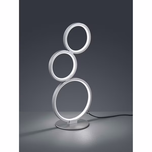 HLW LED LED Table Lamp - Trion Rondy - 17W - Warm White 3000K - Dimmable - Round - Matte Silver - Aluminum HLW LED LED Table Lamp - Trion Rondy - 17W - Warm White 3000K - Dimmable - Round - Matte Silver - Aluminum