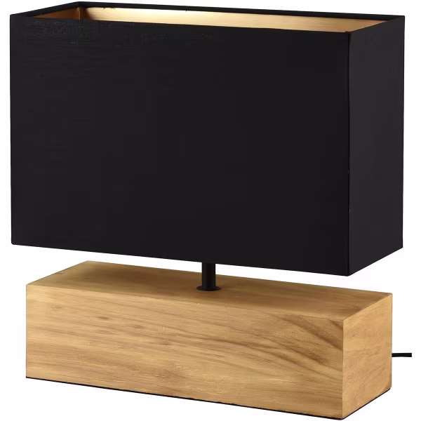 HLW LED LED Tafellamp - Tafelverlichting - Trion Wooden - E27 Fitting - Rechthoek - Mat Zwart/Goud - Hout HLW LED LED Tafellamp - Tafelverlichting - Trion Wooden - E27 Fitting - Rechthoek - Mat Zwart/Goud - Hout