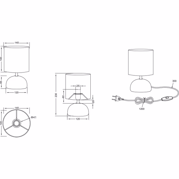 HLW LED LED Tafellamp - Tafelverlichting - Trion Lucifer - E14 Fitting - Rond - Mat Bruin/Beige - Keramiek HLW LED LED Tafellamp - Tafelverlichting - Trion Lucifer - E14 Fitting - Rond - Mat Bruin/Beige - Keramiek