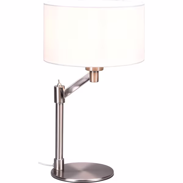 HLW LED LED Tafellamp - Tafelverlichting - Trion Cindy - E27 Fitting - Rond - Mat Nikkel - Aluminium HLW LED LED Tafellamp - Tafelverlichting - Trion Cindy - E27 Fitting - Rond - Mat Nikkel - Aluminium