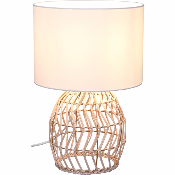 HLW LED LED Tafellamp - Tafelverlichting - Trion Samir - E27 Fitting - Rond - Bruin - Hout HLW LED LED Tafellamp - Tafelverlichting - Trion Samir - E27 Fitting - Rond - Bruin - Hout