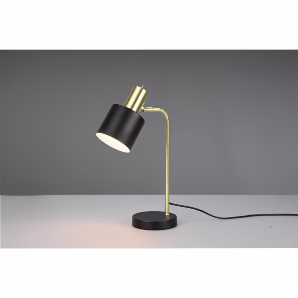 HLW LED LED Table Lamp - Table Lighting - Trion Alimo - E14 Fitting - Round - Matte Black/Gold - Aluminum HLW LED LED Table Lamp - Table Lighting - Trion Alimo - E14 Fitting - Round - Matte Black/Gold - Aluminum