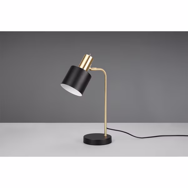 HLW LED LED Table Lamp - Table Lighting - Trion Alimo - E14 Fitting - Round - Matte Black/Gold - Aluminum HLW LED LED Table Lamp - Table Lighting - Trion Alimo - E14 Fitting - Round - Matte Black/Gold - Aluminum