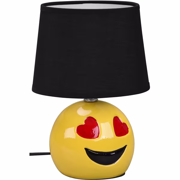 HLW LED LED Table Lamp - Table Lighting - Trion Smiley - E14 Fitting - Round - Matte Black - Ceramic HLW LED LED Table Lamp - Table Lighting - Trion Smiley - E14 Fitting - Round - Matte Black - Ceramic