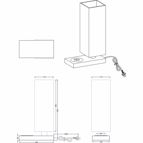 HLW LED LED Tafellamp - Tafelverlichting - Trion Helsa - E14 Fitting - Rechthoek - Mat Zwart - Aluminium HLW LED LED Tafellamp - Tafelverlichting - Trion Helsa - E14 Fitting - Rechthoek - Mat Zwart - Aluminium