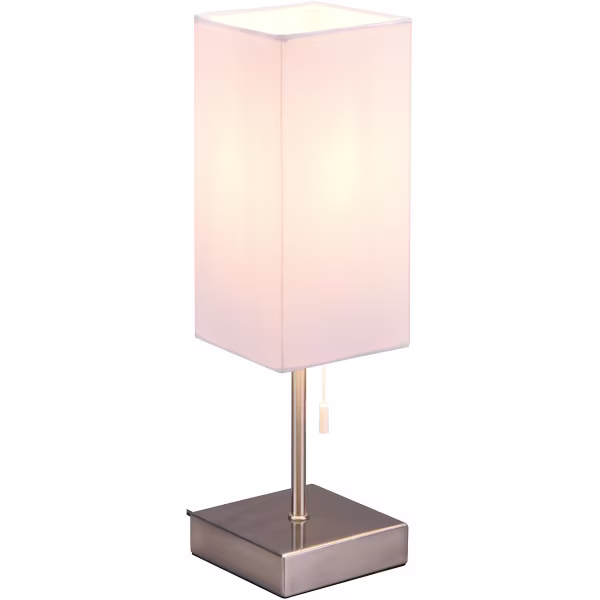 HLW LED LED Table Lamp - Table Lighting - Trion Oscar - E27 Fitting - Rectangular - Matte Nickel - Aluminum HLW LED LED Table Lamp - Table Lighting - Trion Oscar - E27 Fitting - Rectangular - Matte Nickel - Aluminum