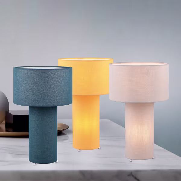 HLW LED LED Table Lamp - Trion Balin - E27 Fitting - Round - Blue - Textile HLW LED LED Table Lamp - Trion Balin - E27 Fitting - Round - Blue - Textile