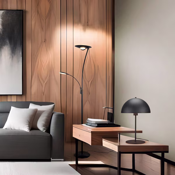 HLW LED LED Tafellamp - Trion Alia - E27 Fitting - Rond - Mat Zwart - Metaal