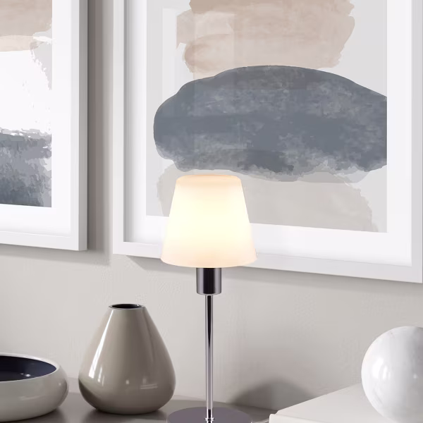 HLW LED LED Tafellamp - Tafelverlichting - Trion Siu - E14 Fitting - Kegel - Chroom - Metaal HLW LED LED Tafellamp - Tafelverlichting - Trion Siu - E14 Fitting - Kegel - Chroom - Metaal