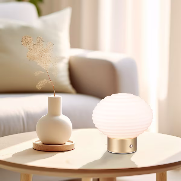 HLW LED LED Tafellamp - Trion Rali - 1.5W - Warm Wit 3000K - Oplaadbare batterijen - Ovaal - Mat Messing - Metaal HLW LED LED Tafellamp - Trion Rali - 1.5W - Warm Wit 3000K - Oplaadbare batterijen - Ovaal - Mat Messing - Metaal