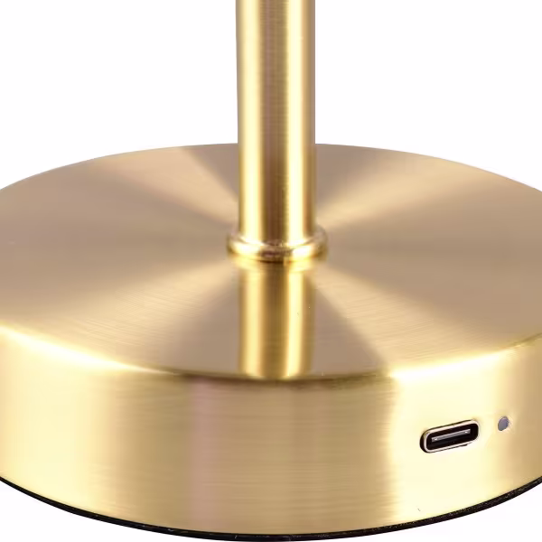 HLW LED LED Tafellamp - Trion Feli - 1.5W - Warm Wit 3000K - Oplaadbare batterijen - Messing - Metaal HLW LED LED Tafellamp - Trion Feli - 1.5W - Warm Wit 3000K - Oplaadbare batterijen - Messing - Metaal