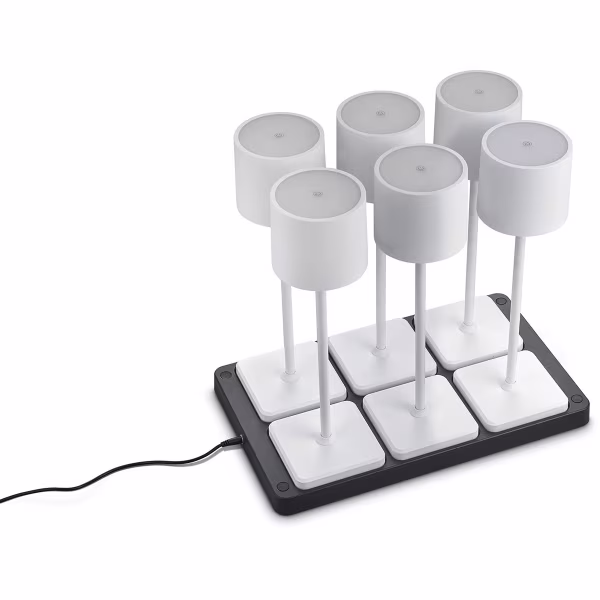 HLW LED LED Tafellamp - Trion Andez - 1.5W - 6 Lichtpunten - Aanpasbare kleur - Oplaadbare batterijen - Mat Wit - Kunststof HLW LED LED Tafellamp - Trion Andez - 1.5W - 6 Lichtpunten - Aanpasbare kleur - Oplaadbare batterijen - Mat Wit - Kunststof