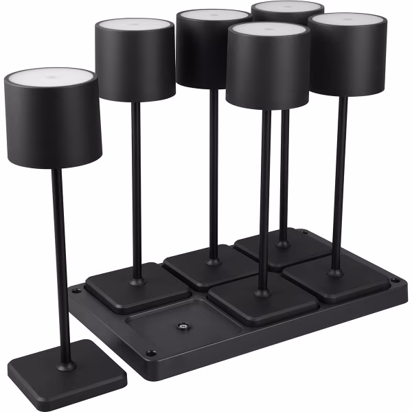 HLW LED LED Tafellamp - Trion Andez - 1.5W - 6 Lichtpunten - Aanpasbare kleur - Oplaadbare batterijen - Mat Zwart - Kunststof HLW LED LED Tafellamp - Trion Andez - 1.5W - 6 Lichtpunten - Aanpasbare kleur - Oplaadbare batterijen - Mat Zwart - Kunststof