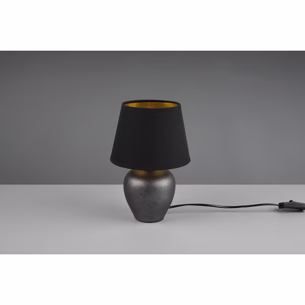 HLW LED LED Tafellamp - Tafelverlichting - Trion Albino - E14 Fitting - Rond - Antiek Nikkel/Zwart/Goud - Keramiek - Ø180mm HLW LED LED Tafellamp - Tafelverlichting - Trion Albino - E14 Fitting - Rond - Antiek Nikkel/Zwart/Goud - Keramiek - Ø180mm