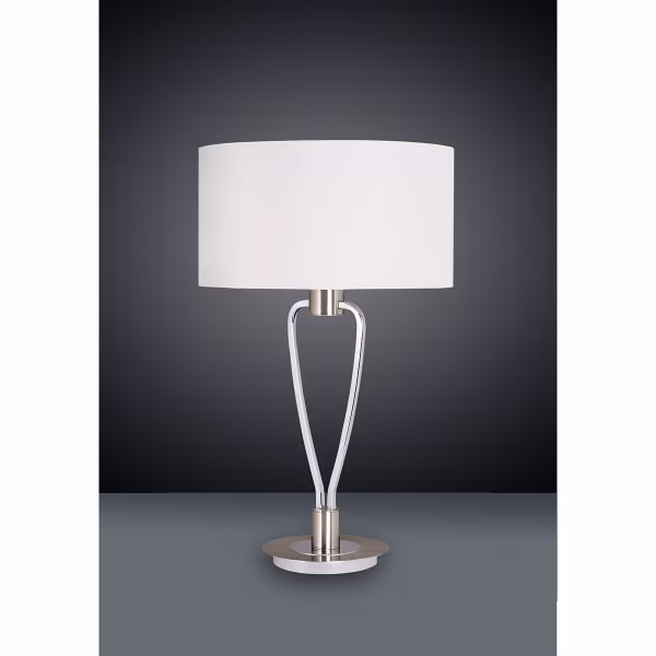 HLW LED LED Table Lamp - Table Lighting - Trion Hilton - E27 Fitting - Round - Matte Nickel - Aluminum HLW LED LED Table Lamp - Table Lighting - Trion Hilton - E27 Fitting - Round - Matte Nickel - Aluminum