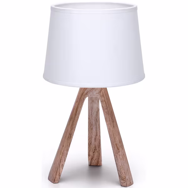 HLW LED Stylish LED Table Lamp - Matte Brown Plastic - E14 Fitting - Fabric Shade & Round HLW LED Stylish LED Table Lamp - Matte Brown Plastic - E14 Fitting - Fabric Shade & Round