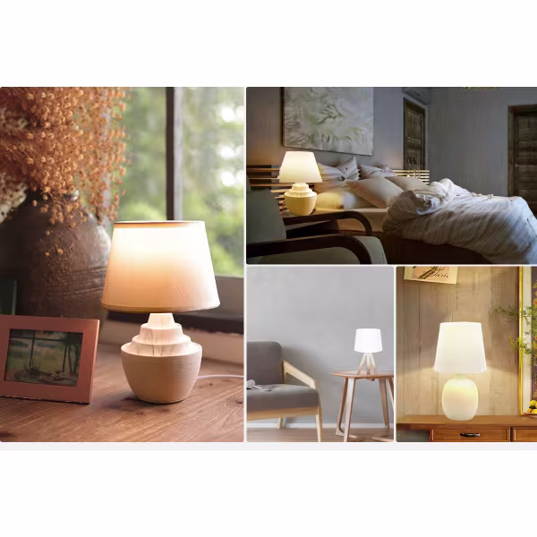 HLW LED LED Table Lamp Matte White - Ceramic, E14 Fitting, Round & White HLW LED LED Table Lamp Matte White - Ceramic, E14 Fitting, Round & White