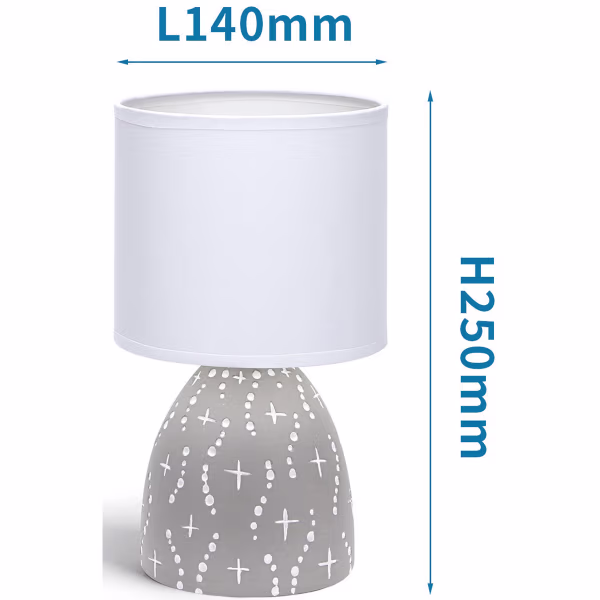 HLW LED LED Tafellamp Aigi Atar - Mat Grijs Rond Keramiek - E14 Fitting - Sfeervolle Tafelverlichting HLW LED LED Tafellamp Aigi Atar - Mat Grijs Rond Keramiek - E14 Fitting - Sfeervolle Tafelverlichting